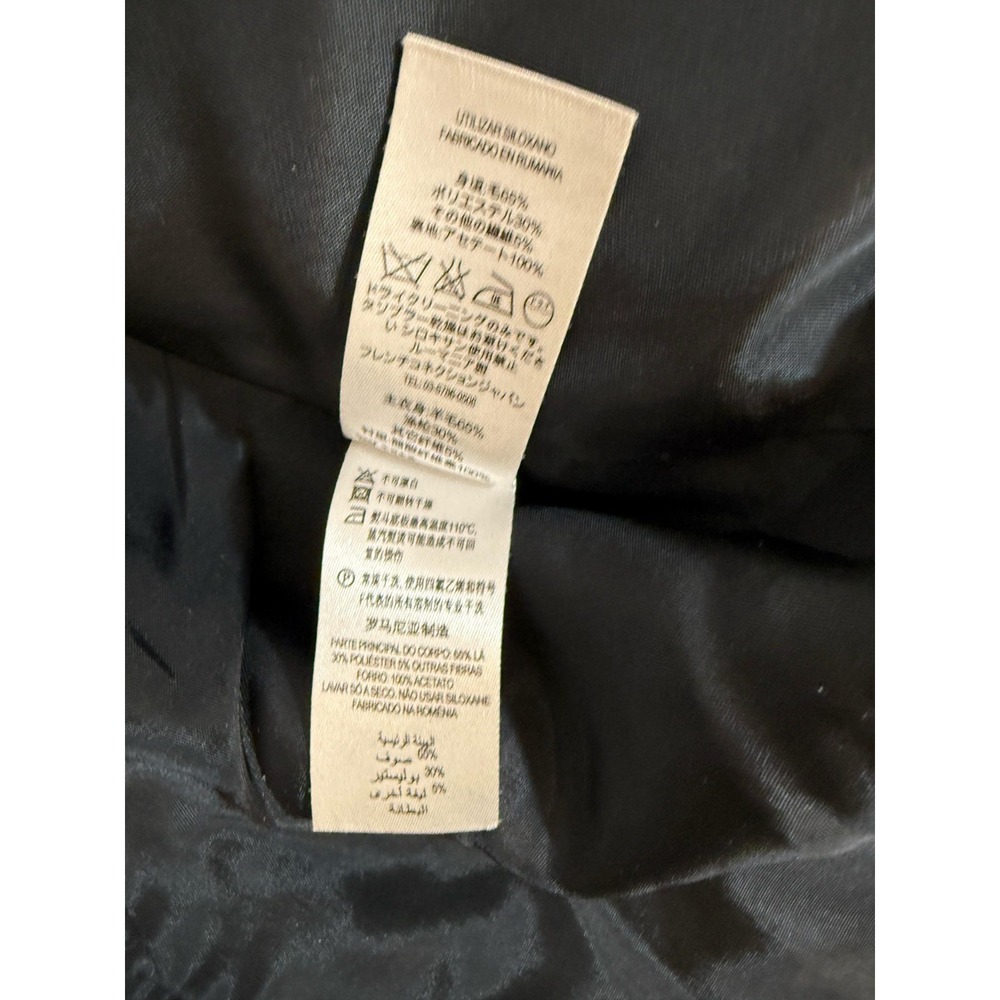 French Connection Womens Y2K Wool Peacoat Black Size 8 Old Money Gold Button - Picture 7 of 13